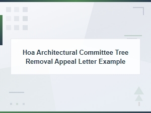 Hoa Tree Removal Appeal Letter Template